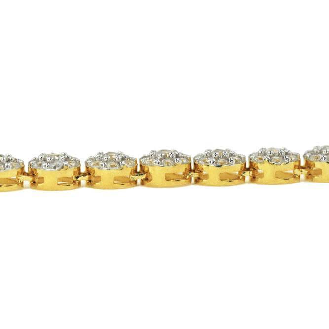 Silver CZ Prong Set Flower Necklace - Johnny Dang & Co