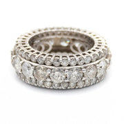 Triple Diamond Row White Gold Ring - Johnny Dang & Co
