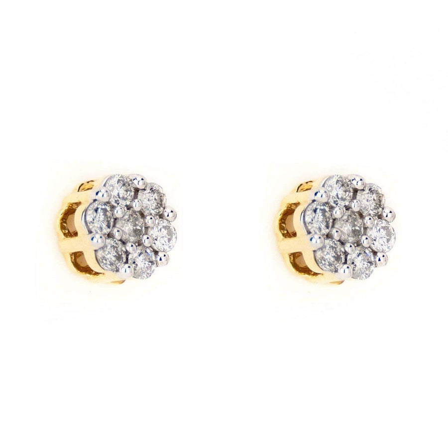 0.35CT Gold Diamond Small Cluster Earrings - Johnny Dang & Co