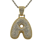 TVJA- Sterling Silver CZ Letter A Pendant - Johnny Dang & Co