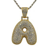 TVJA- Sterling Silver CZ Letter A Pendant - Johnny Dang & Co