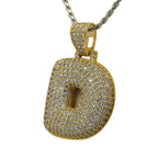 TVJD- Sterling Silver CZ Letter D Pendant - Johnny Dang & Co