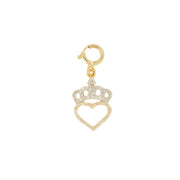 10k Yellow Gold and Diamond 'Heart With Crown' Charm - 10067 - Johnny Dang & Co
