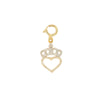 10k Yellow Gold and Diamond 'Heart With Crown' Charm - 10067 - Johnny Dang & Co