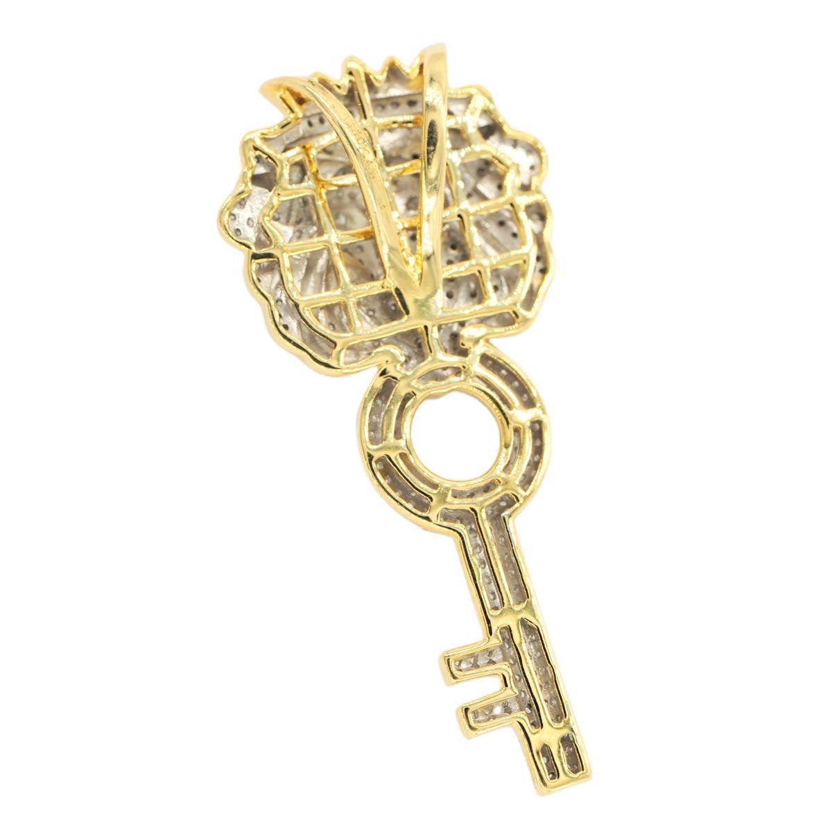 10KY 1.00CTW DIAMOND LION HEAD KEY PENDANT SC4506 - Johnny Dang & Co