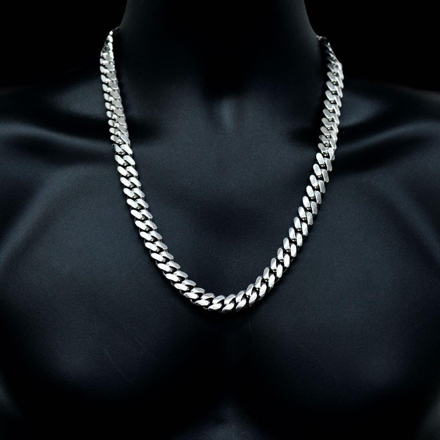 Silver 12mm Solid Cuban Chain 20