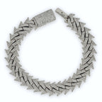 10k Yellow Gold 14mm Diamond Spiked Cuban Link Bracelet 8.5 Inches - Johnny Dang & Co