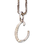 MINI SCRIPT LETTERS SILVER 925 WHITE GOLD PLATED - Johnny Dang & Co