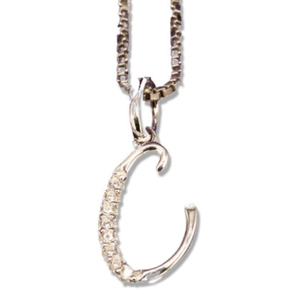 MINI SCRIPT LETTERS SILVER 925 WHITE GOLD PLATED - Johnny Dang & Co