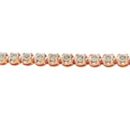 10k Rose Gold '7 pointer Illusion Setting Diamond Tennis Chain' 2.97cttw 20 inches - Johnny Dang & Co