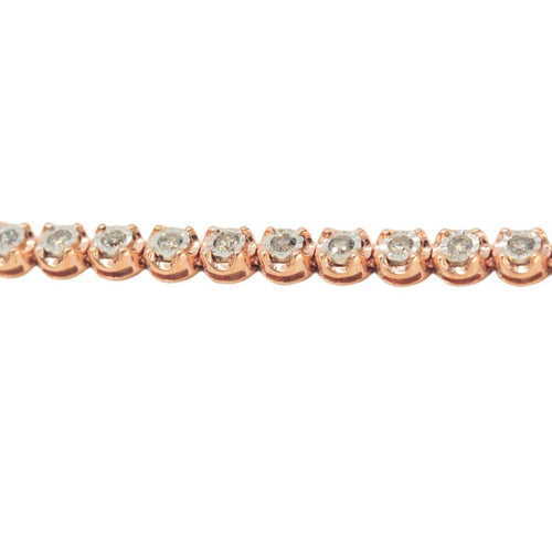 10k Rose Gold '7 pointer Illusion Setting Diamond Tennis Chain' 2.97cttw 20 inches - Johnny Dang & Co