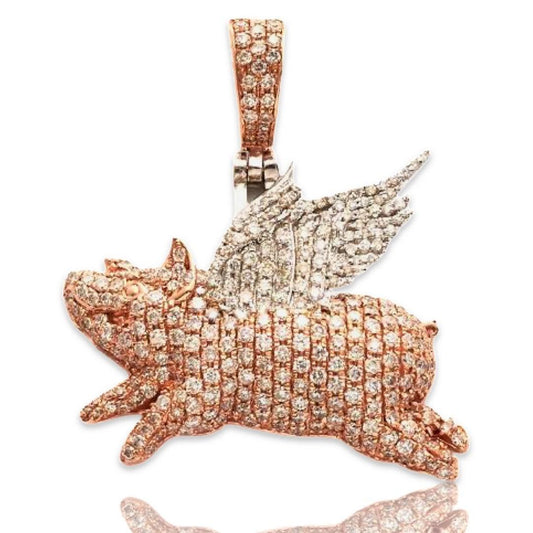 10KR+W 1.20TW DIAMOND FLYING PIG PENDANT - Johnny Dang & Co