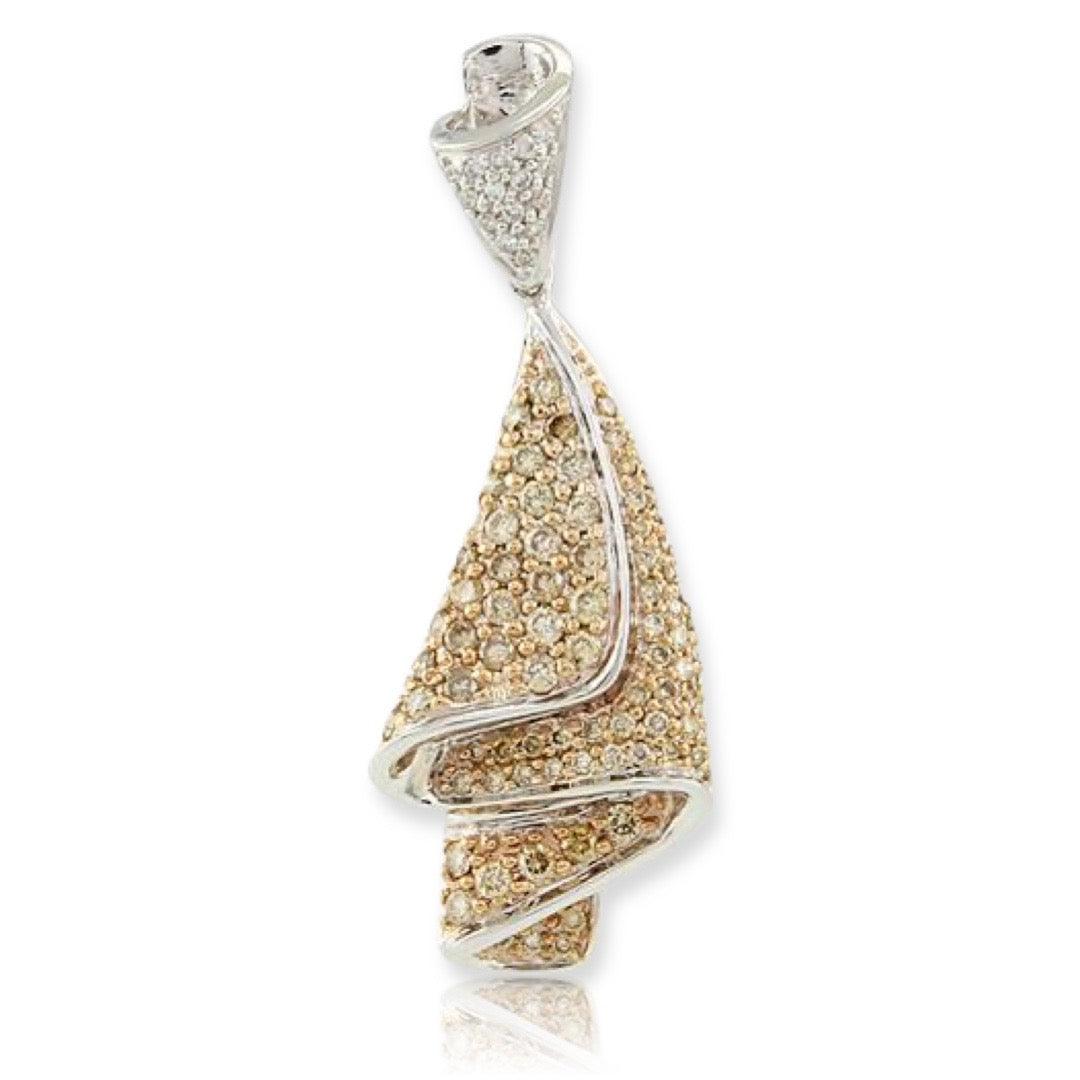 14K 0.55CTW CHAMPAGNE DIA FANCY PENDANT - Johnny Dang & Co