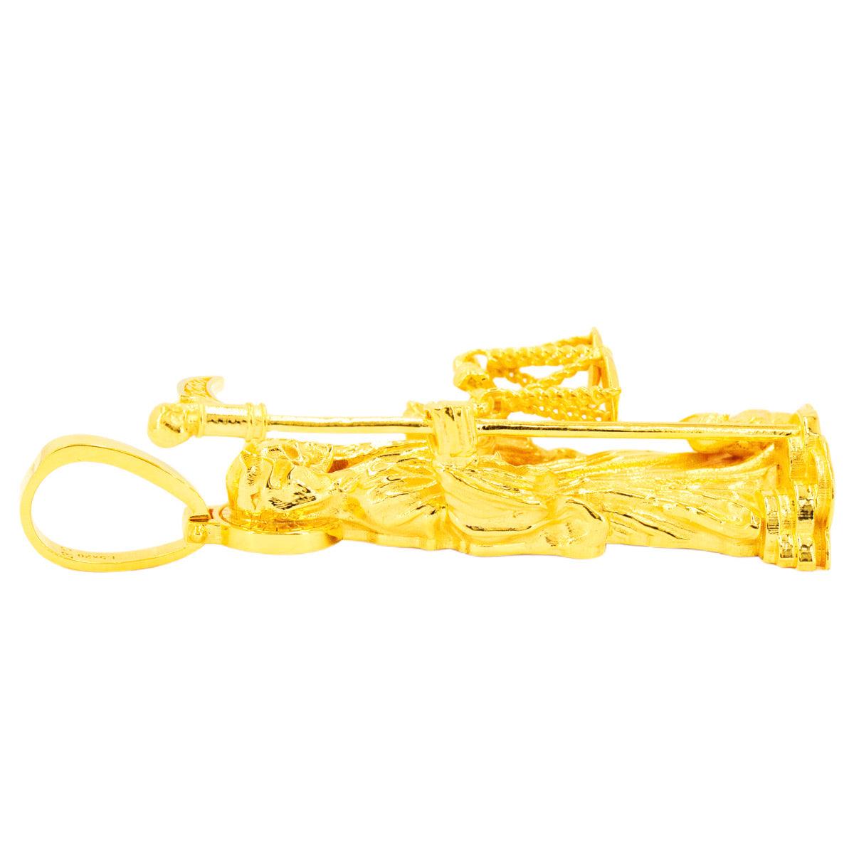 14k Gold Custom JD&CO Exclusive 3D Grim Reaper Santa Muerte Pendant - Johnny Dang & Co