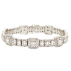 14KY 8.50CTW BAGUETTE DIAMOND SQUARE CLUSTER 8" - Johnny Dang & Co