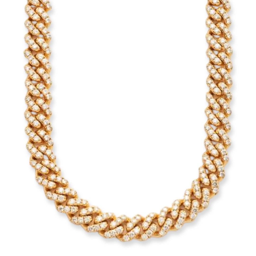10KY 27.11CTW DIAMOND MIAMI CUBAN NECKLACE - Johnny Dang & Co