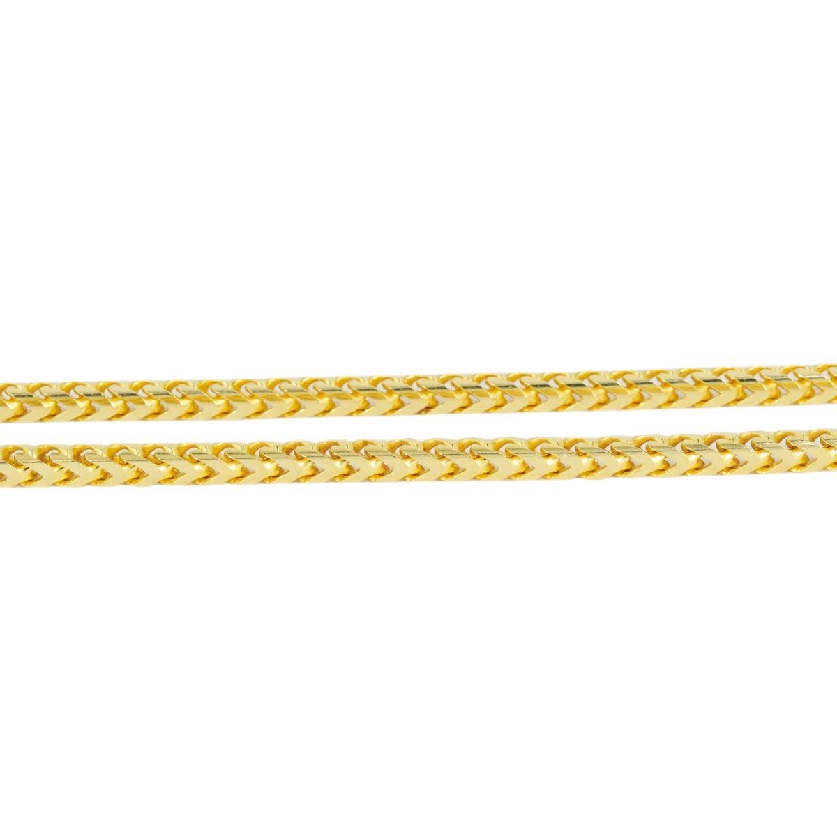 14K Gold 2.2mm Diamond Cut Solid Franco Chain - Johnny Dang & Co