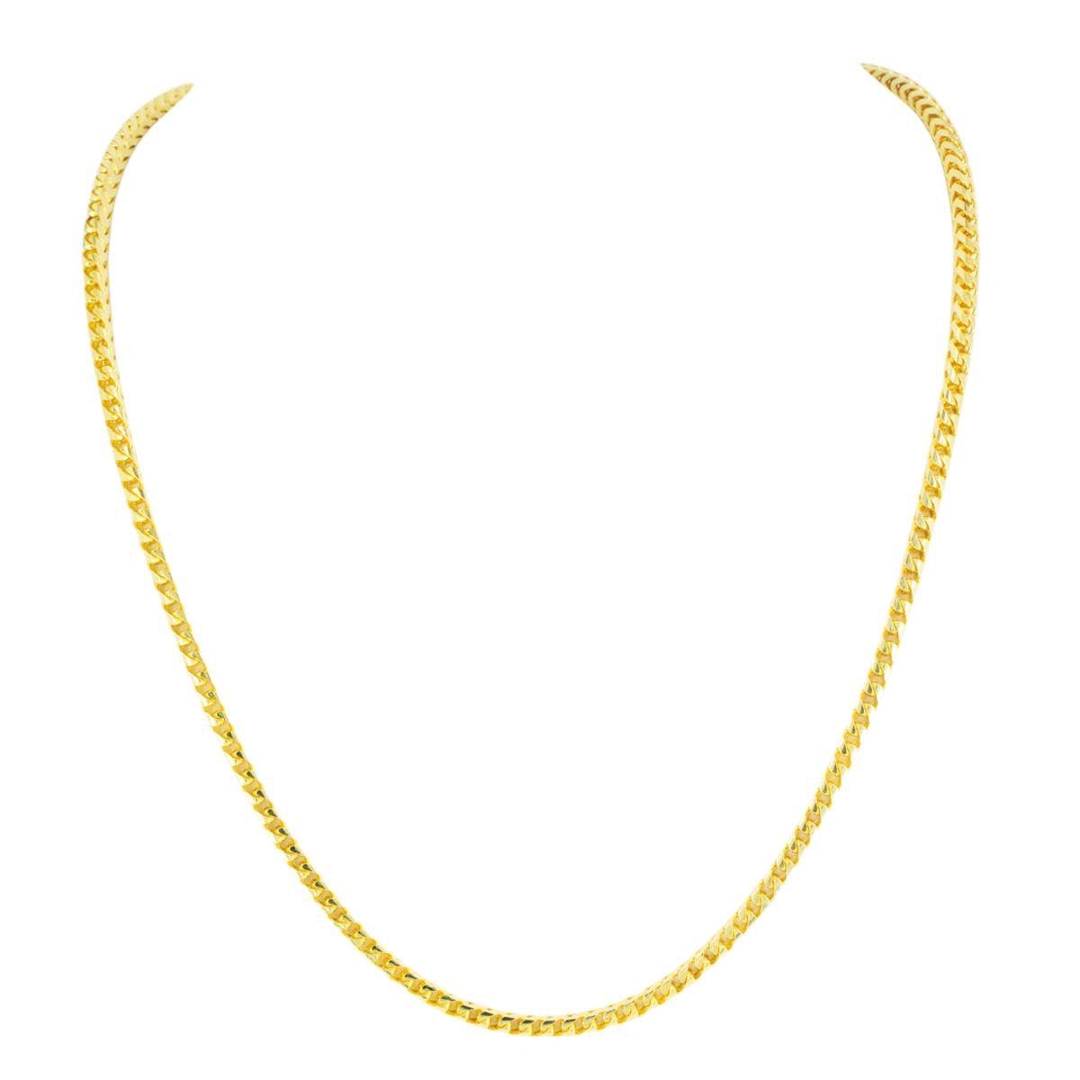 14K Gold 2.2mm Diamond Cut Solid Franco Chain - Johnny Dang & Co