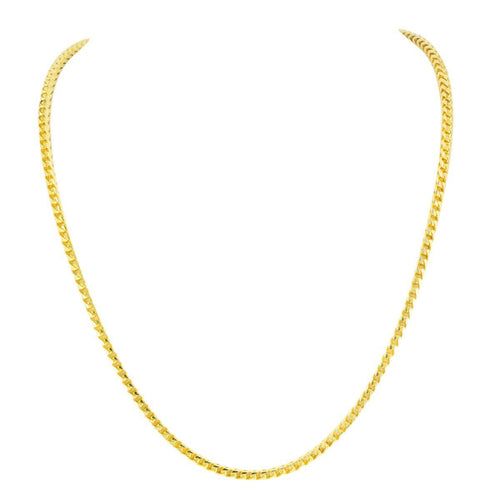 14K Gold 2.2mm Diamond Cut Solid Franco Chain