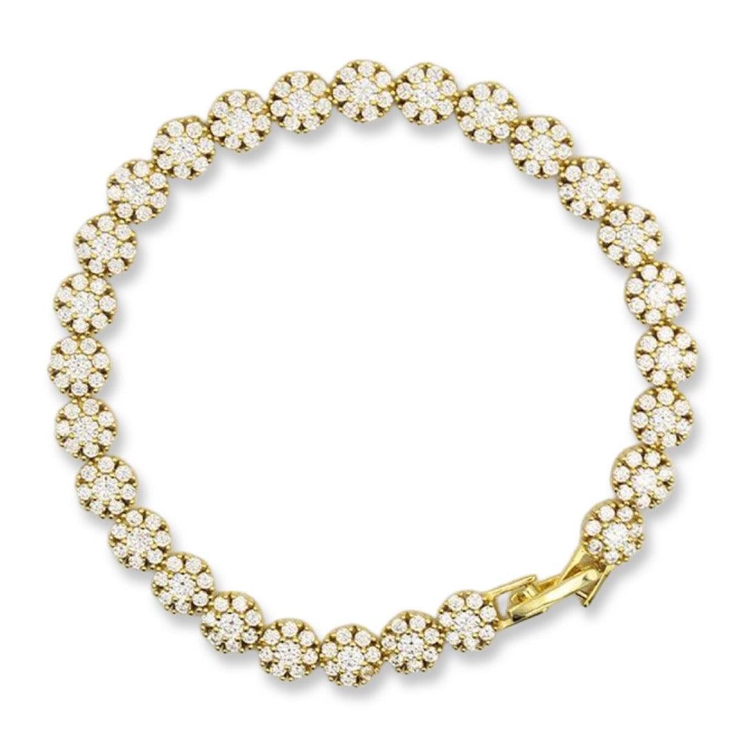 CZ Silver Flower Bracelet - Johnny Dang & Co