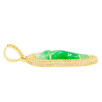 10k Yellow Gold 2.85ctw Carved Jade Pendant - Johnny Dang & Co