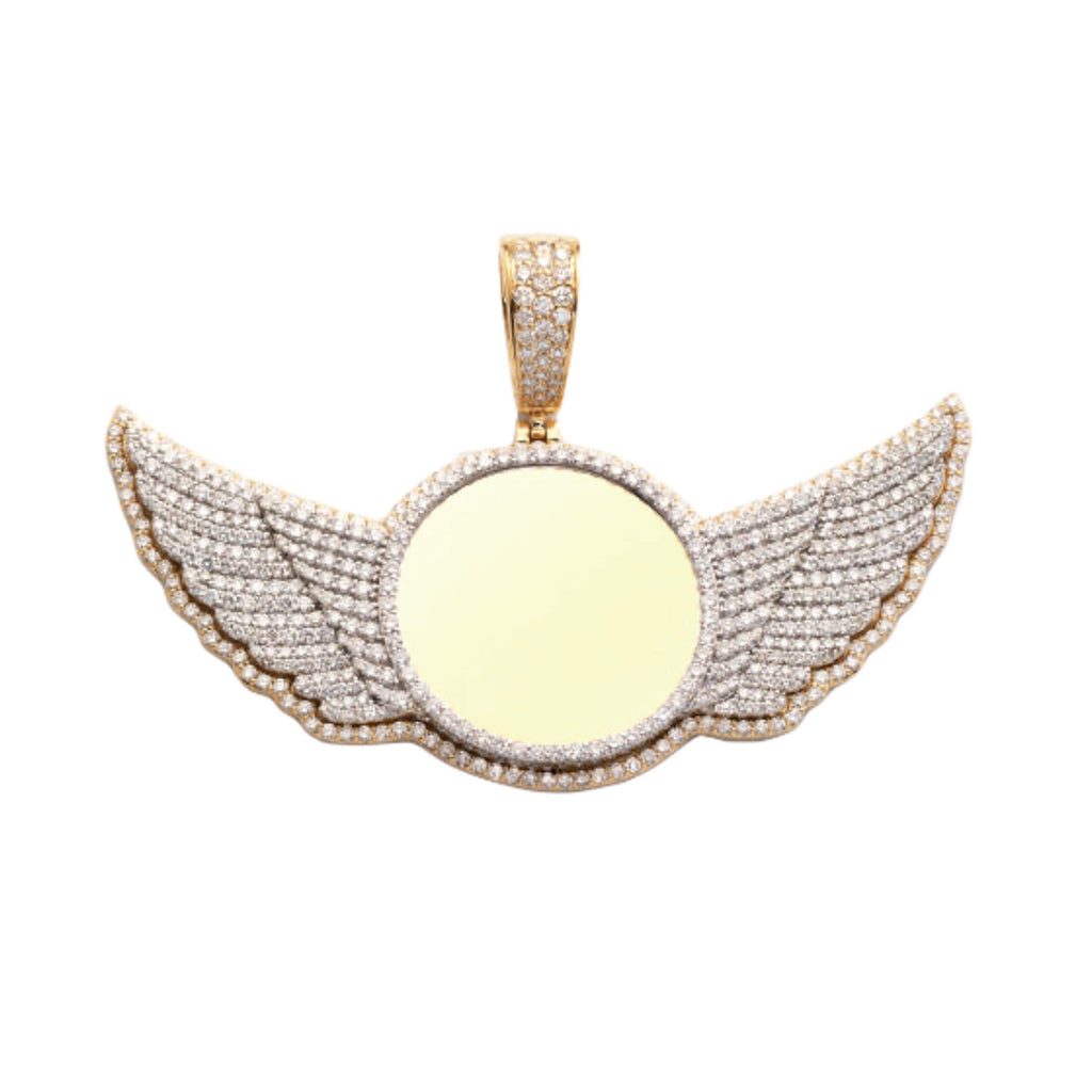 10KY+W 7.00CTW DIAMOND ROUND MEMORY PENDANT WITH WINGS - Johnny Dang & Co
