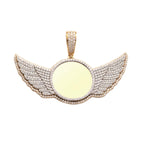 10KY+W 7.00CTW DIAMOND ROUND MEMORY PENDANT WITH WINGS - Johnny Dang & Co
