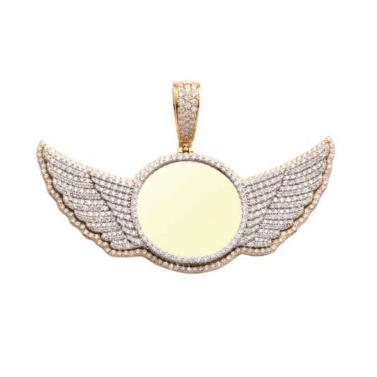 10KY+W 7.00CTW DIAMOND ROUND MEMORY PENDANT WITH WINGS - Johnny Dang & Co