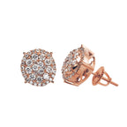 14KW 1.50CTW DIAMOND ROUND CLUSTER EARRINGS WITH HALO - Johnny Dang & Co