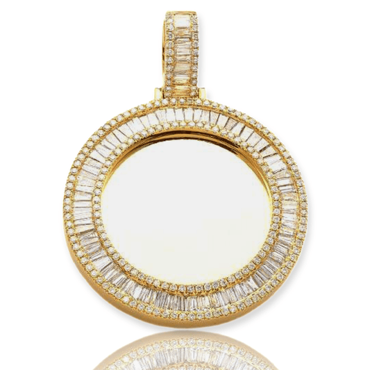 14KY 5.50CTW BAGUETTE DIAMOND MEMORY PENDANT - Johnny Dang & Co