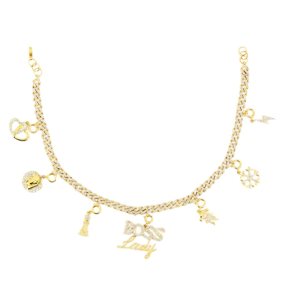 Copy of 10k Gold 0.45ctw Diamond Charm Anklet 9