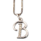 MINI SCRIPT LETTERS SILVER 925 WHITE GOLD PLATED - Johnny Dang & Co