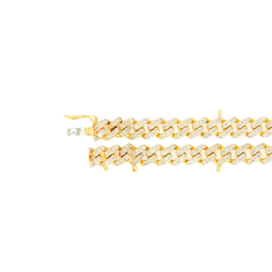 10k Gold 1.00ctw Diamond Link Charm Bracelet 7.5