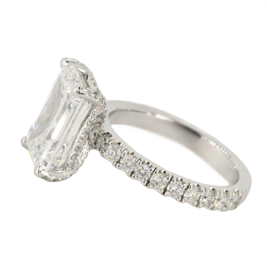 Custom 4 Carat Emerald Cut Engagement Ring - Johnny Dang & Co