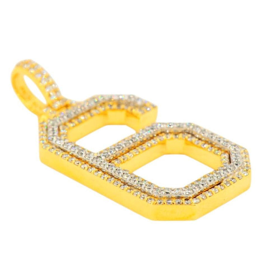 10K Yellow Gold Si Diamond Number 6 Pendant - Johnny Dang & Co