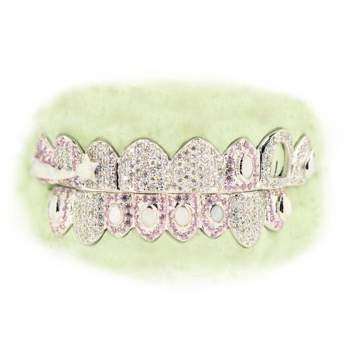 8 Top/ 8 Bottom Shooting Star Opal and Honeycomb Grillz - Johnny Dang & Co