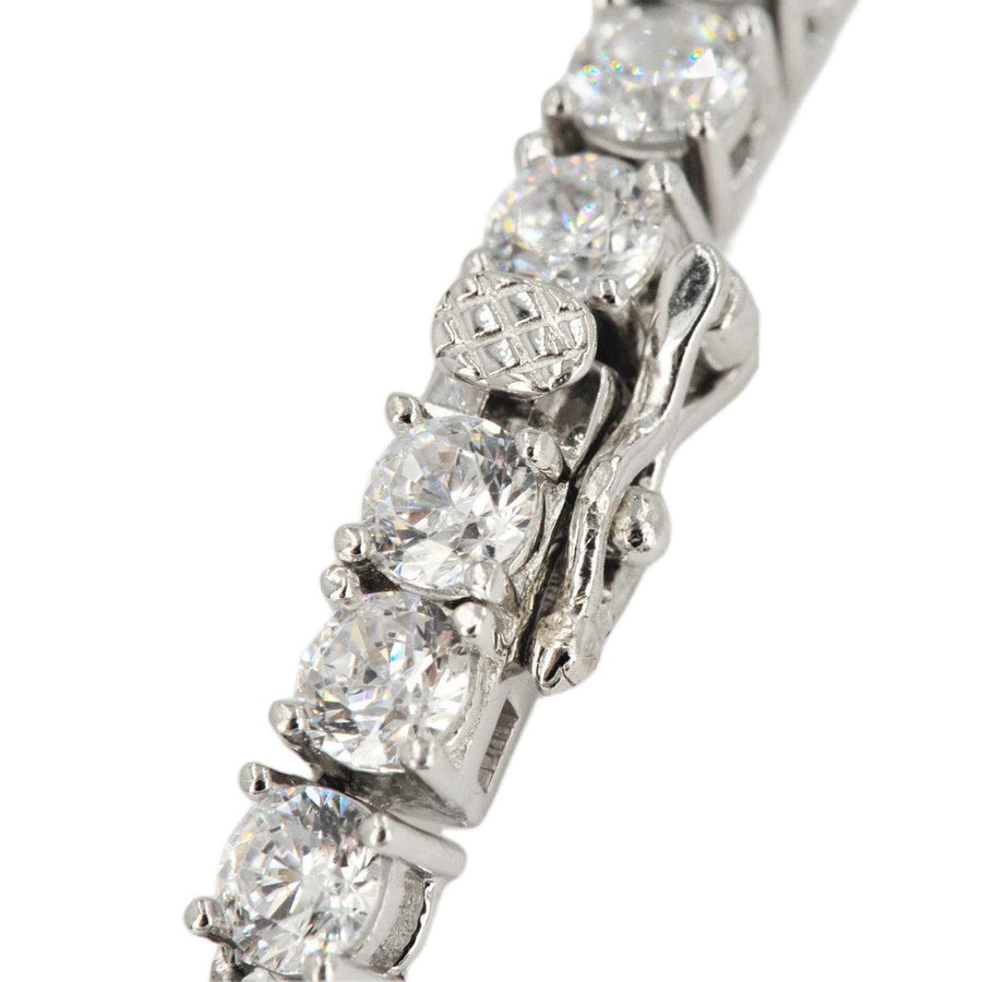 CZ SILVER TENNIS CHOKER 18