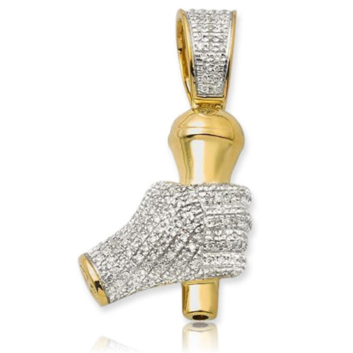 10KY 0.40CTW DIAMOND 'MIC IN HAND' PENDANT - Johnny Dang & Co