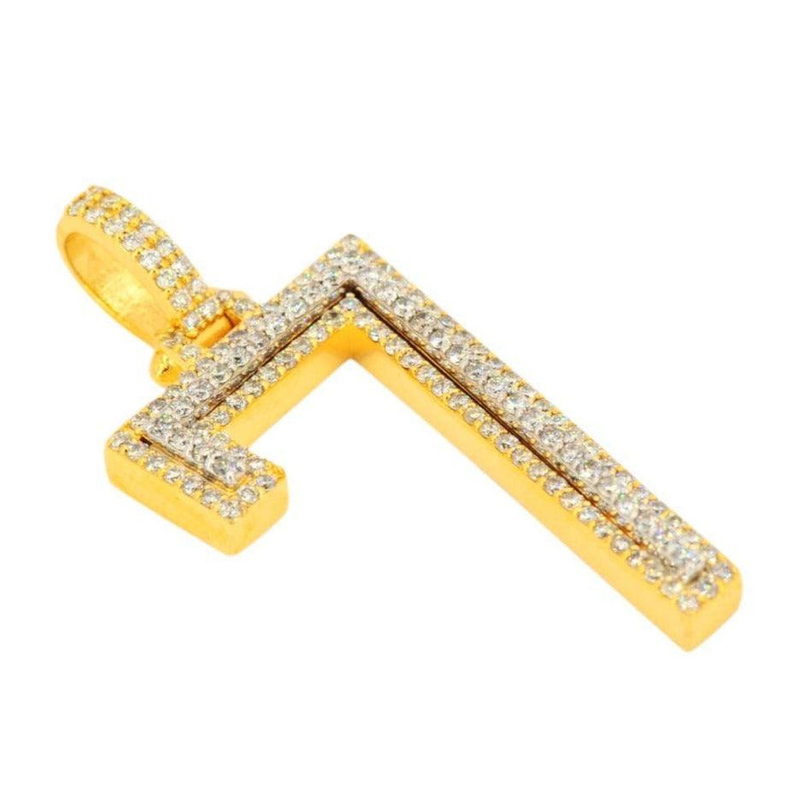 10K Yellow Gold Si Diamond Number 7 Pendant - Johnny Dang & Co