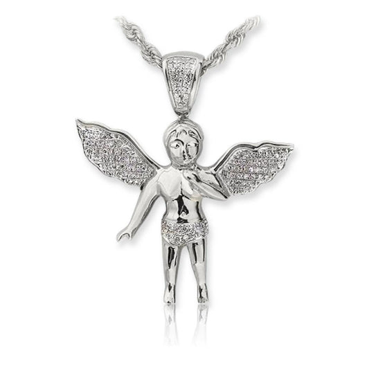 10KW 0.25CTW DIAMOND ANGEL PENDANT - Johnny Dang & Co