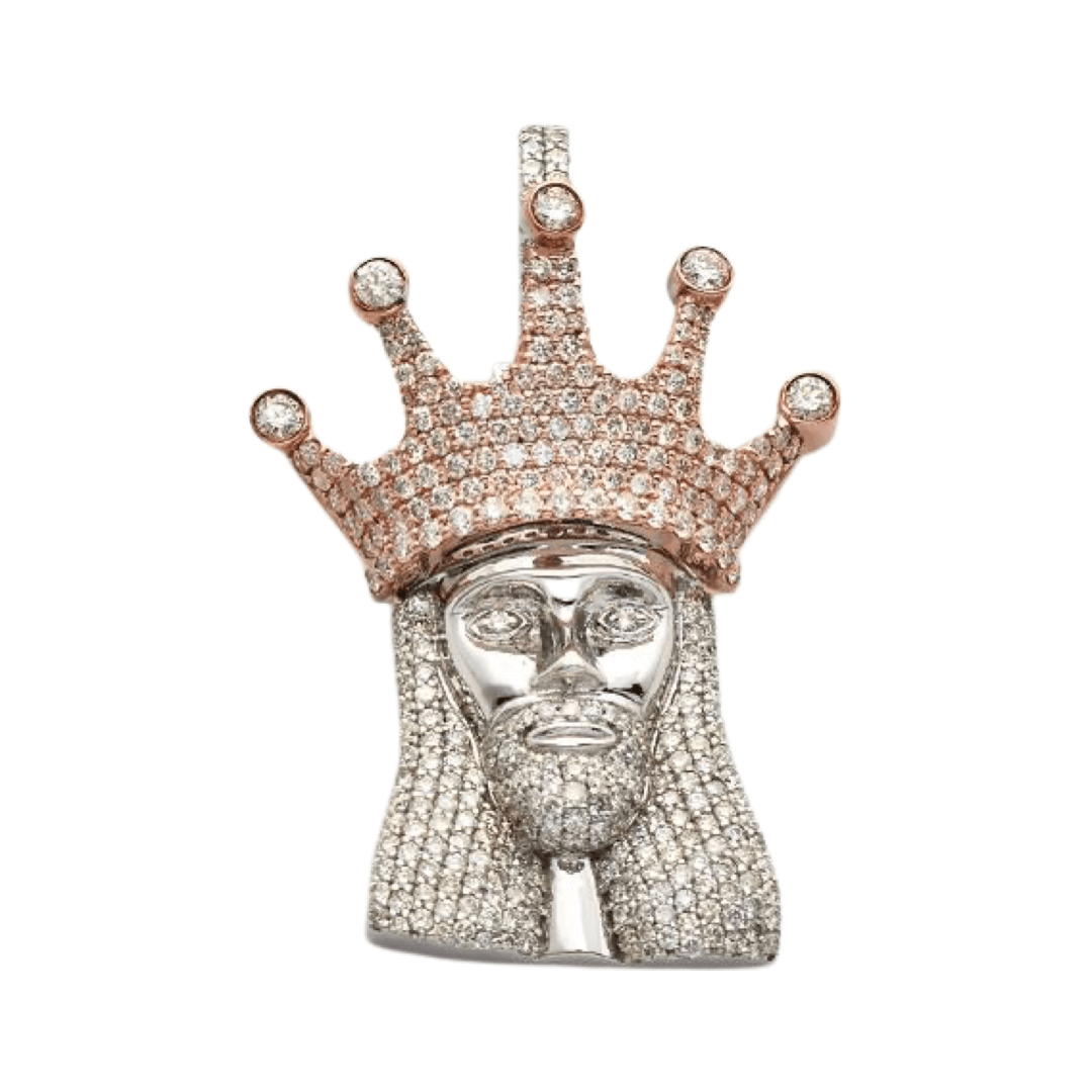 10KW+R 2.00CTW DIAMOND KING JESUS PENDANT - Johnny Dang & Co