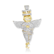 10KY 1.00CTW DIAMOND ANGEL PENDANT WITH CROWN - Johnny Dang & Co