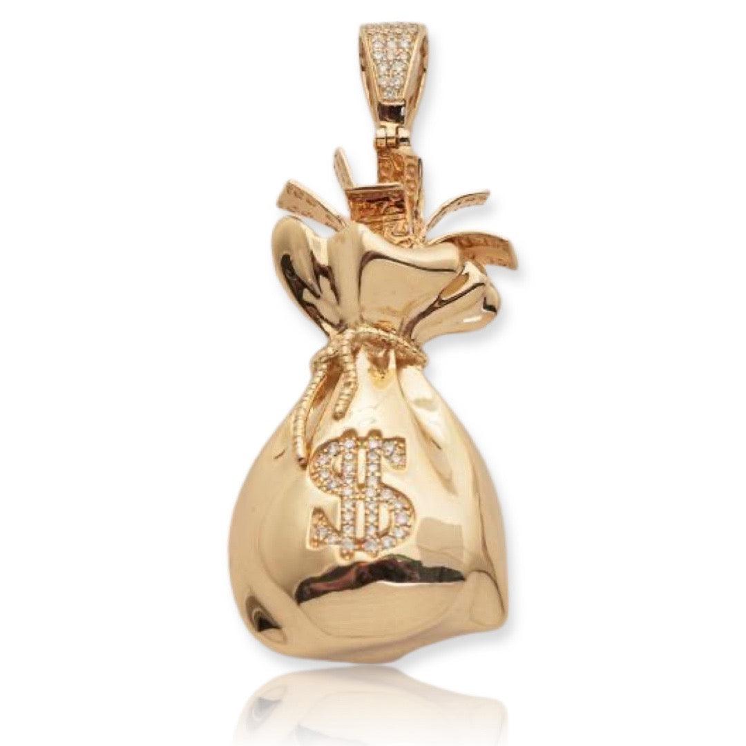 14KY 0.35CTW DIAMOND MONEY BAG PENDANT - Johnny Dang & Co