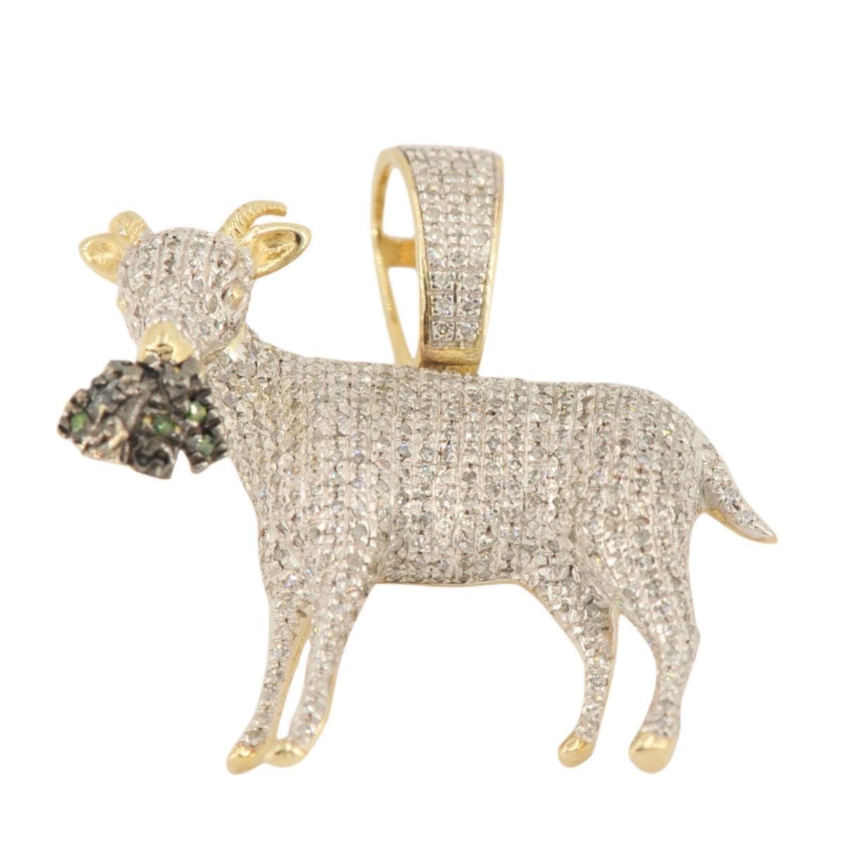 10ky Diamond Money Hungry Goat Pendant 0.71cttw - Johnny Dang & Co