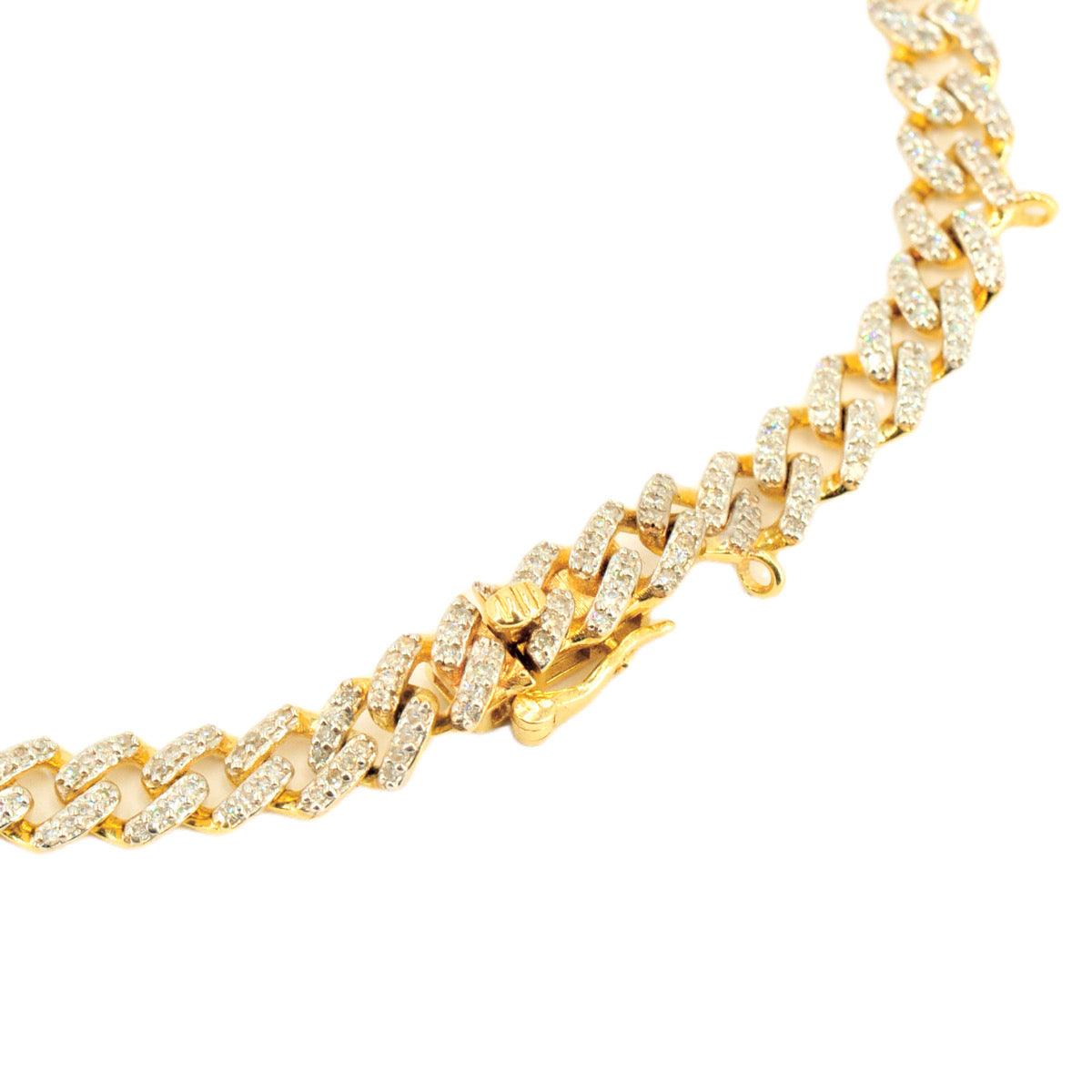 10k Gold 1.00ctw Diamond Link Charm Bracelet 7.5". Bracelet only. Charms sold separately - Johnny Dang & Co