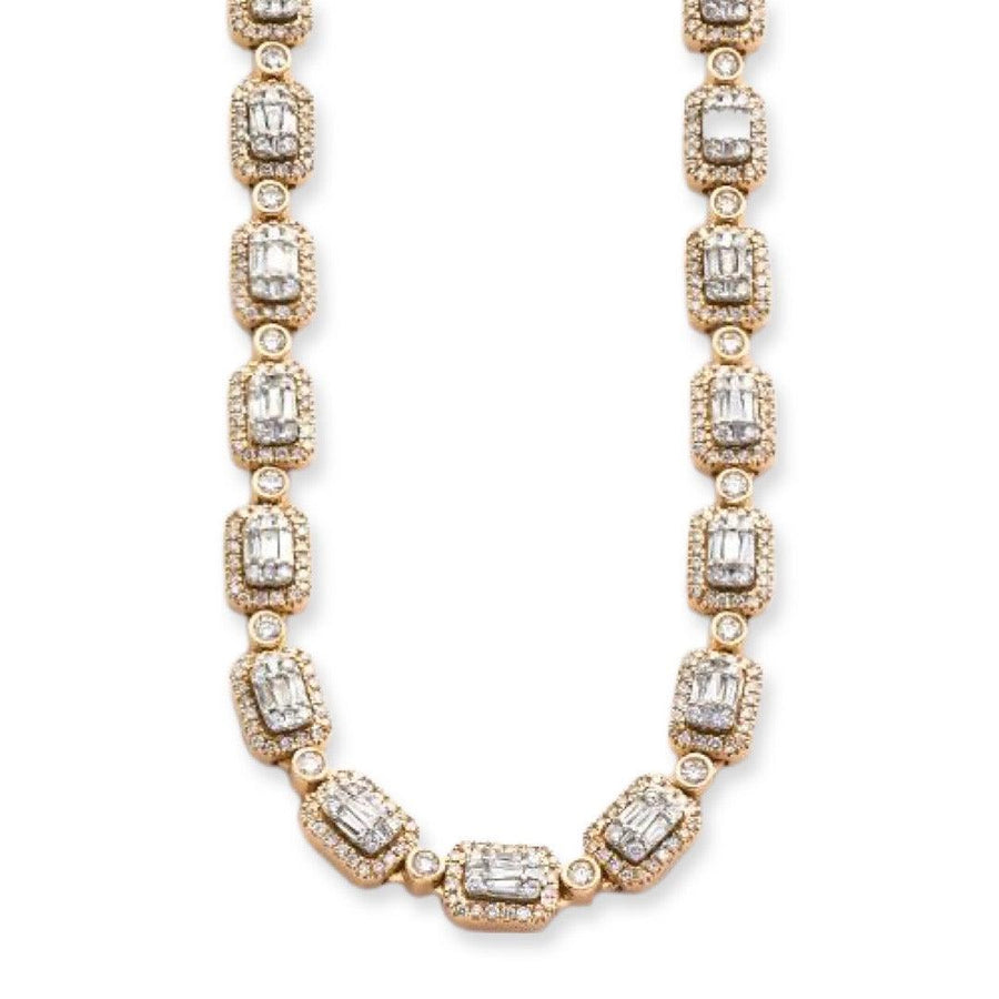 10KY+W 9.00CTW BAGUETTE NECKLACE 20