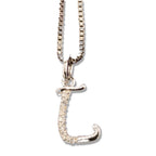 MINI SCRIPT LETTERS SILVER 925 WHITE GOLD PLATED - Johnny Dang & Co