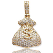 14KY 1.65CTW DIAMOND MONEY BAG WITH $ SIGN PENDANT - Johnny Dang & Co