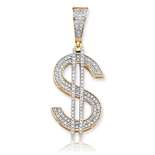 10KY 0.40CTW DIAMOND $ DOLLAR SIGN PENDANT - Johnny Dang & Co