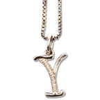 MINI SCRIPT LETTERS SILVER 925 WHITE GOLD PLATED - Johnny Dang & Co